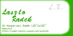 laszlo radek business card